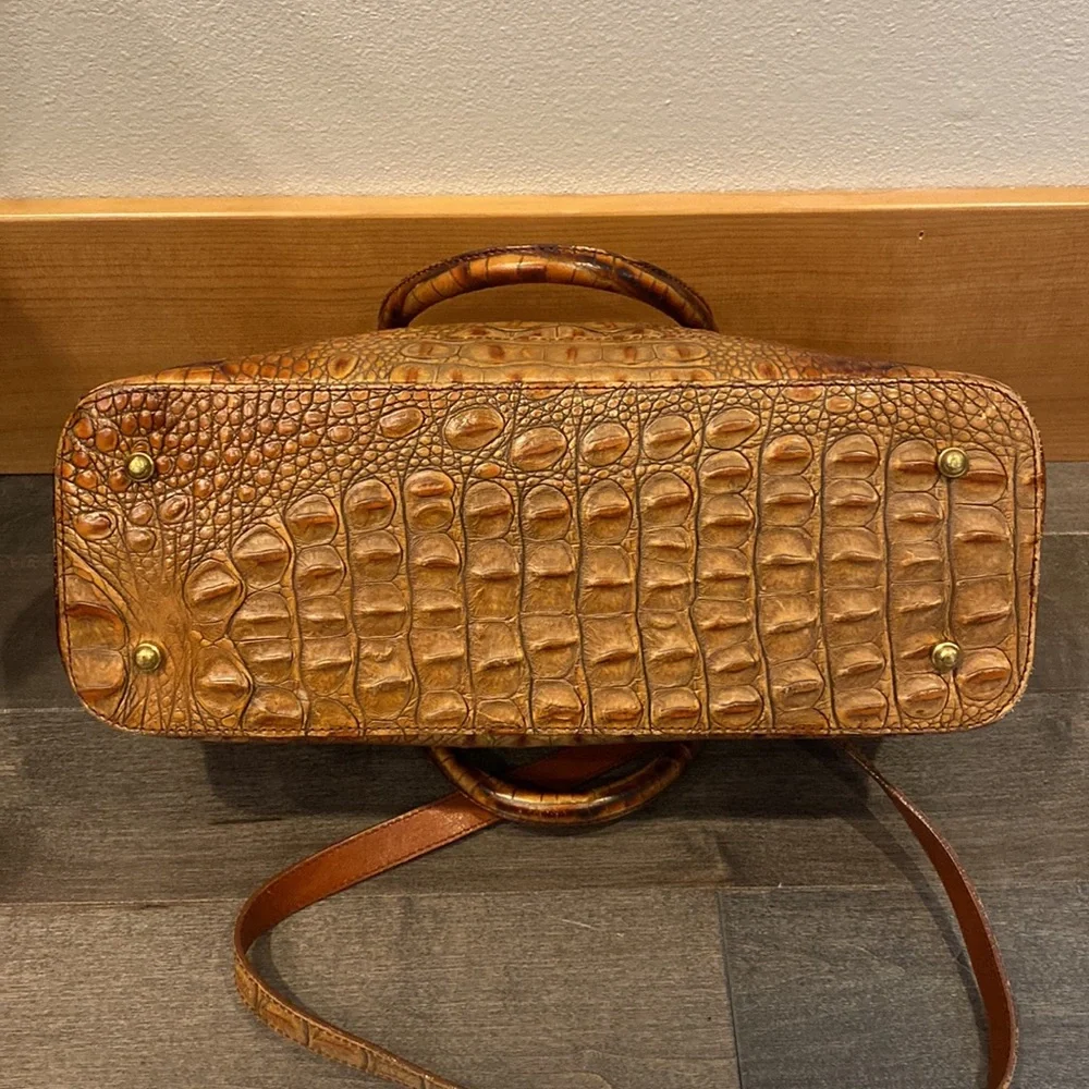 Brahmin satchel crossbody embossed croc handbag